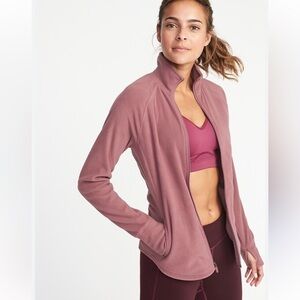 Old Navy Women's Mauve Semi Fitted Fleece Lightweight Full Zip Jacket